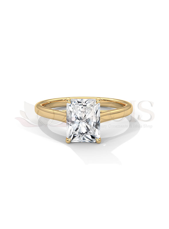 Brilliant Radiant Cut Solitaire Diamond Engagement Ring